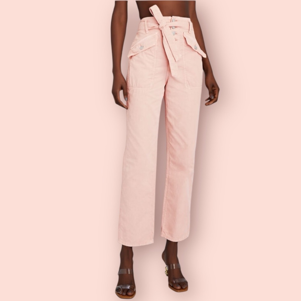 VERONICA BEARD Rinley Belted Straight Leg Jeans